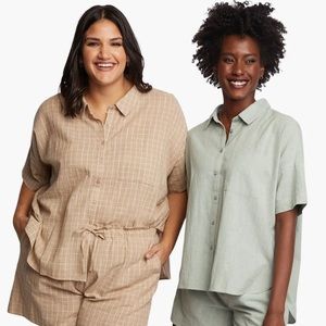 Able Jordan Short Sleeve Button Down Top